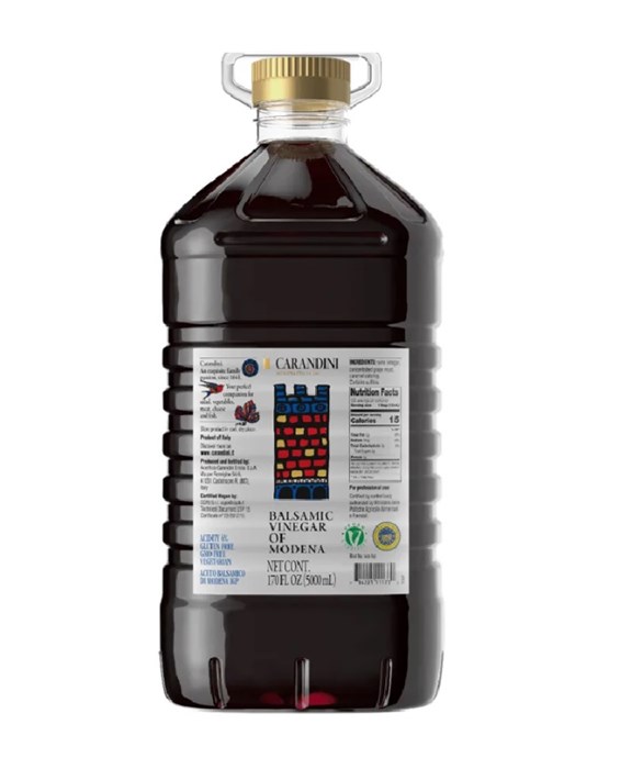 Уксус бальзамический Modena IGP Carandini пл. канистра (5,315 кг/ 5,000 мл) 2 шт/упак MC-00012633 - фото 784