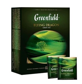Чай "Гринфилд" "Flying dragon"зеленый, 100 пакетиков (ПТ) 03246